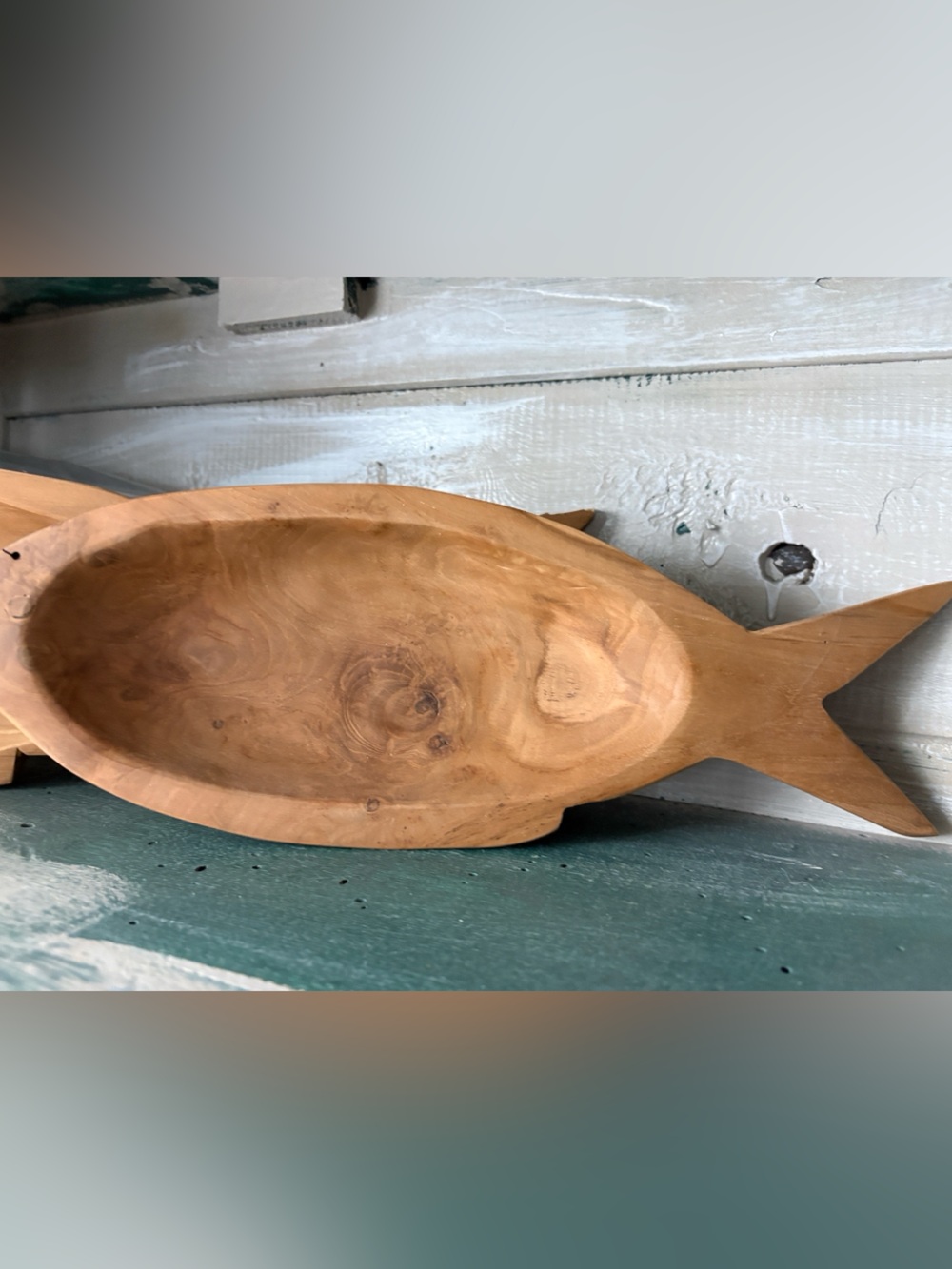 Wooden Fish-Shaped Serving Bowls - Natural Brown - Picture 4 of 6